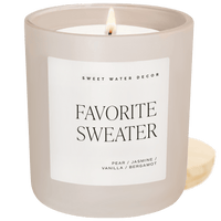Favorite Sweater Soy Candle - Tan Matte Jar - 15 oz (Cashmere and Vanilla)