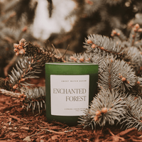 Enchanted Forest Soy Candle - Green Matte Jar - 15 oz (Let it Snow)