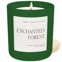 Enchanted Forest Soy Candle - Green Matte Jar - 15 oz (Let it Snow)