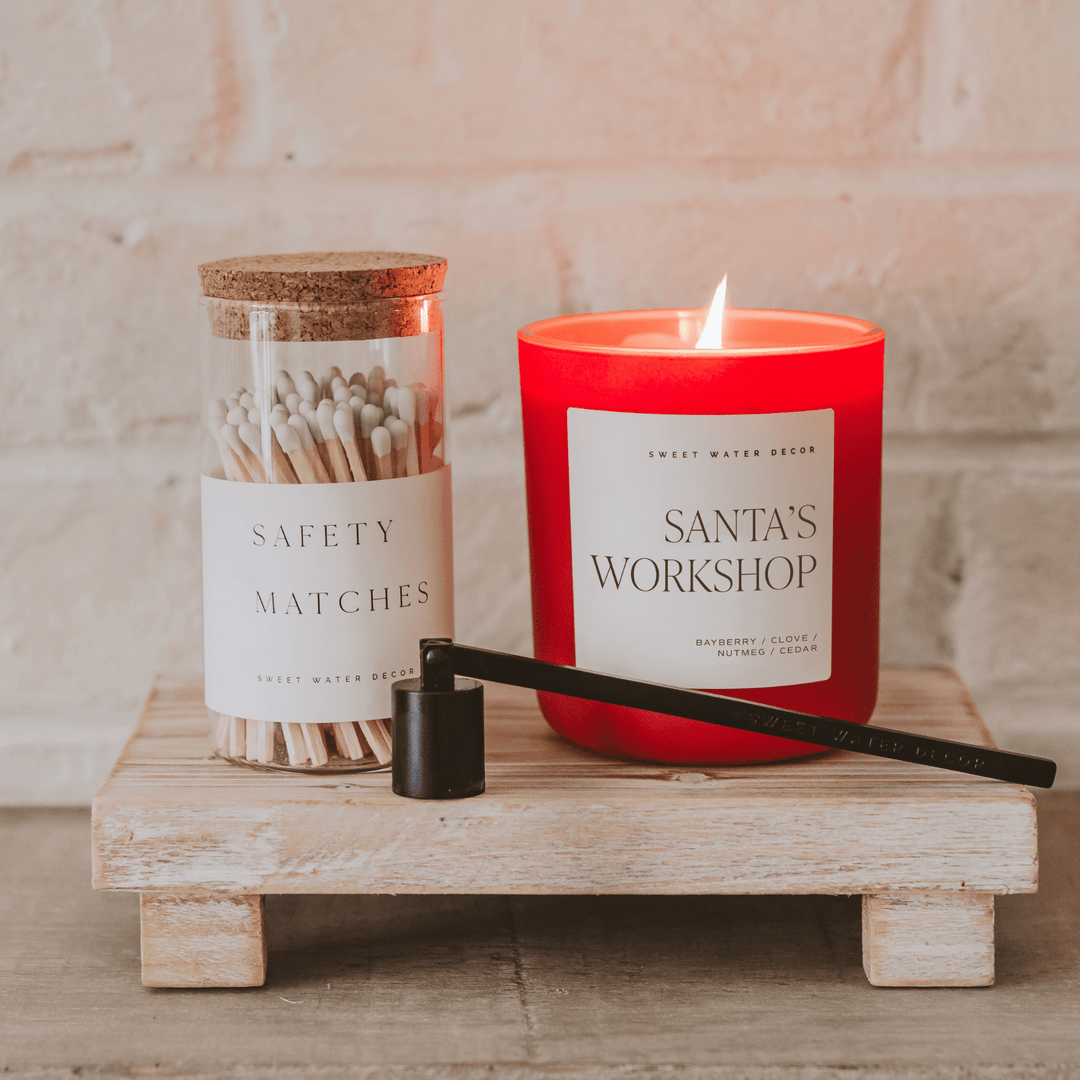 Santa's Workshop Soy Candle - Red Matte Jar - 15 oz (Merry and Bright)