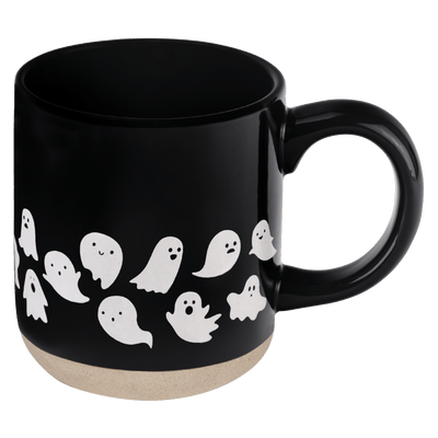 Ghosts 14 oz Black Stoneware Coffee Mug
