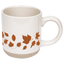 Orange Leaves 14 oz Cream Stoneware Coffee Mug