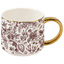Brown Delft 14 oz Gold Handle Coffee Mug