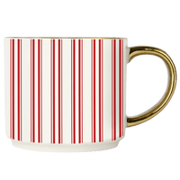 Red Stripe 14oz. Gold Handle Coffee Mug