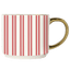 Red Stripe 14oz. Gold Handle Coffee Mug