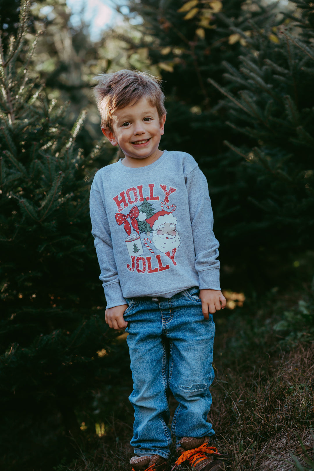 Holly Jolly Christmas Santa Toddler Crewneck Sweatshirt