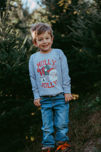 Holly Jolly Christmas Santa Toddler Crewneck Sweatshirt