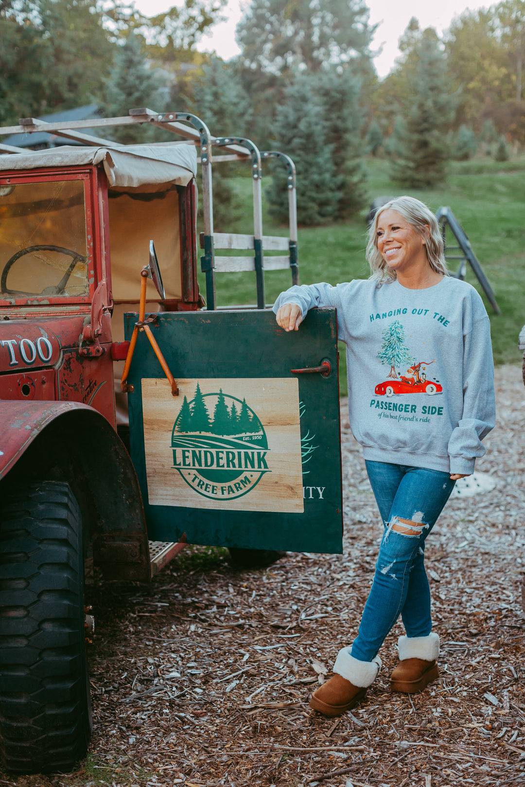 Hanging Out In The Passenger Side Of His Best Friend's Ride Crewneck Sweatshirt