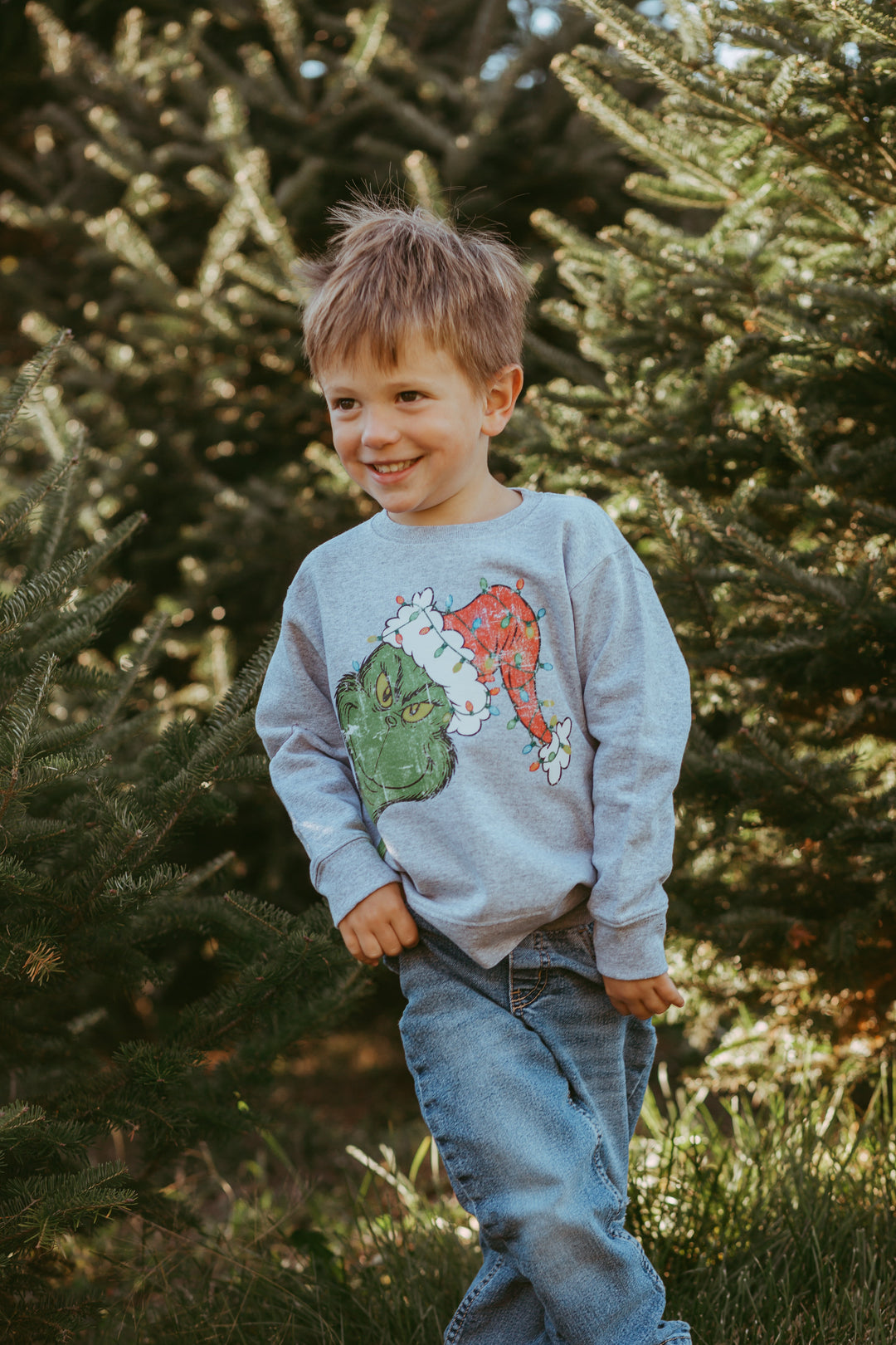 Sideways Grinch Toddler Crewneck Sweatshirt