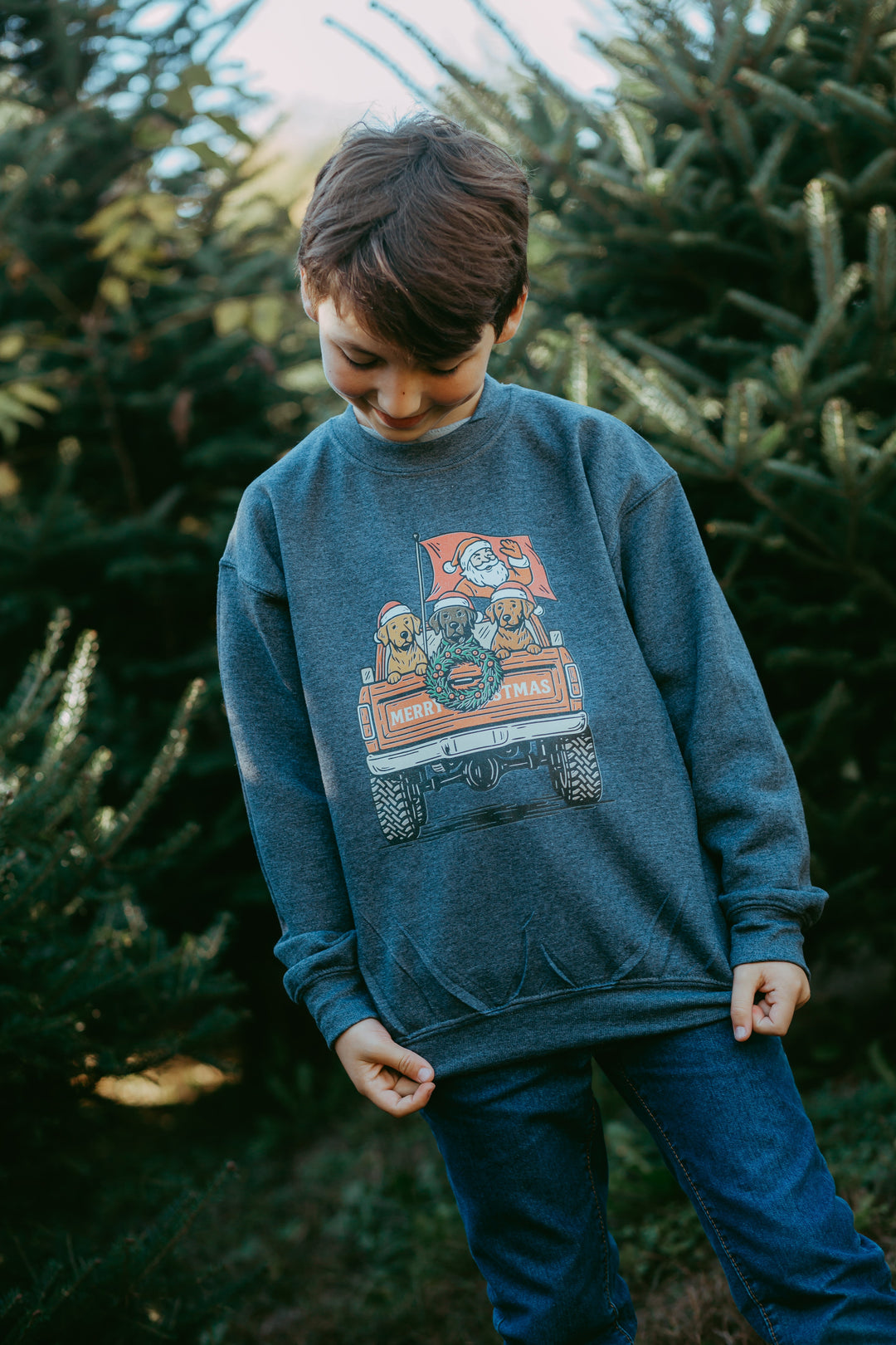 Santa Truck Youth Crewneck Sweatshirt