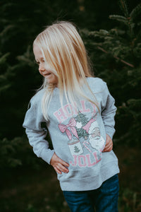 Holly Jolly Christmas Santa Toddler Crewneck Sweatshirt