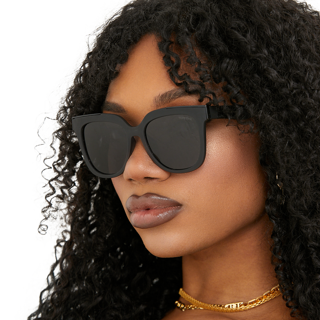 Coco - Sustainable Black Frame Black Lens Wayfarer Sunglasses