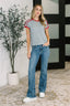 Country Stripe Casual Tee in Navy White
