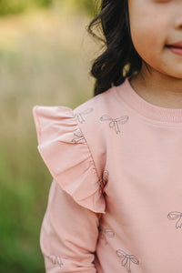 Pink Ribbon Ruffle French Terry Set