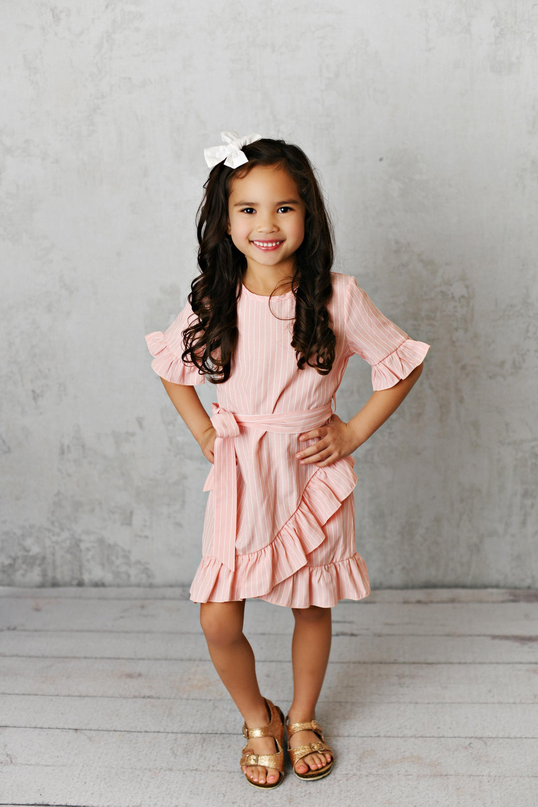 Pink Stripe Tie Dress