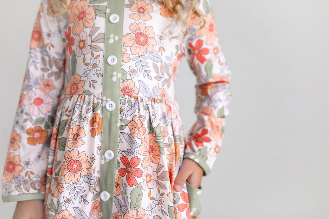 Sage Floral Dress