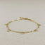 18k Gold Filled Paperclip Chain With Bezel CZ Drops Bracelet