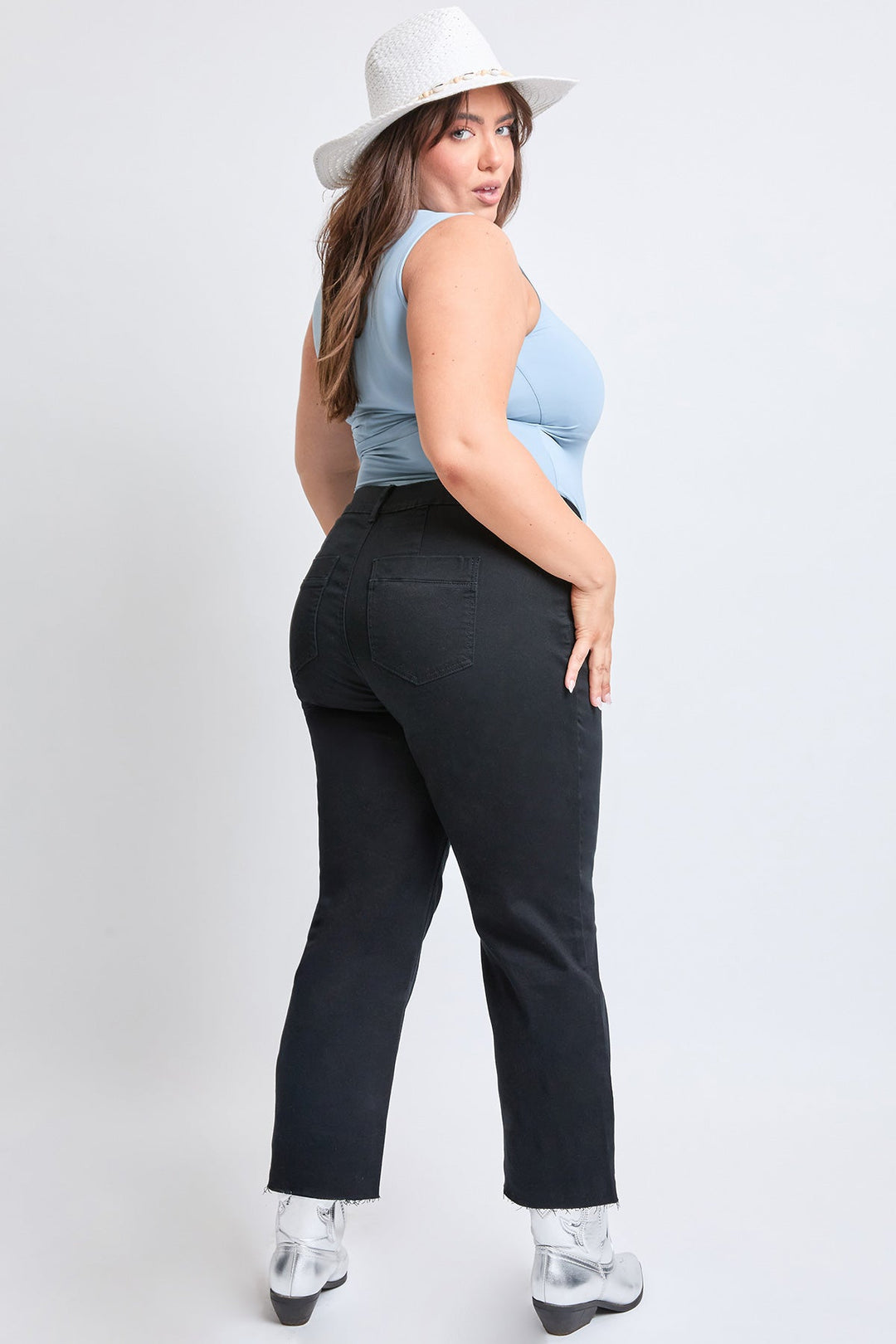 Women's Plus Hyperstretch Cropped Wide Leg Pants