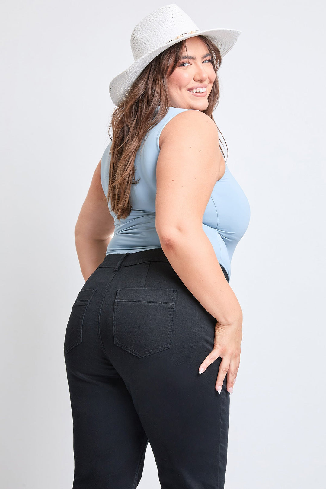 Women's Plus Hyperstretch Cropped Wide Leg Pants