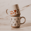 Orange Leaves 14 oz Cream Stoneware Coffee Mug