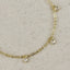 18k Gold Filled Paperclip Chain With Bezel CZ Drops Bracelet