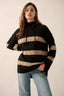 Nantucket Sound Striped Mock-Neck Sweater Hoodie