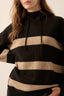 Nantucket Sound Striped Mock-Neck Sweater Hoodie