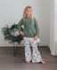 Green Chenille Nutcracker Bell Pant Set