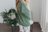 Green Chenille Nutcracker Bell Pant Set
