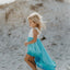Blue Hi-Lo Frills Dress