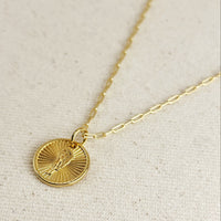 18k Gold Filled Radial Angel Wing Necklace