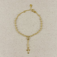 18k Gold Filled Beaded Rosary Bracelet