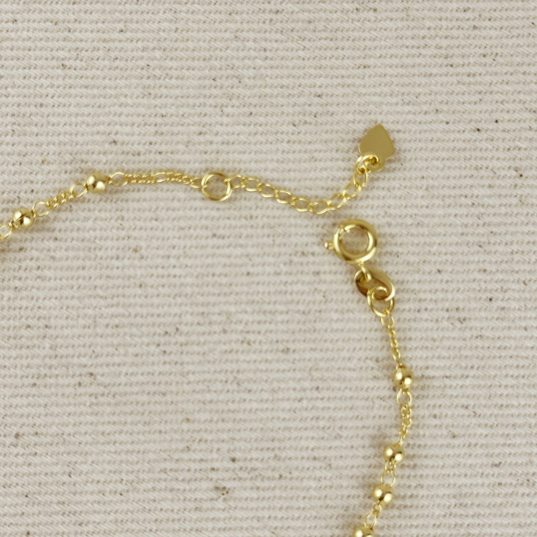 18k Gold Filled Beaded Rosary Bracelet