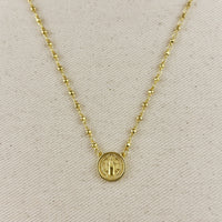 18k Gold Filled Beaded Saint Benedict Necklace