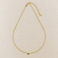 18k Gold Filled Dainty Bezel CZ Birthstone Necklace
