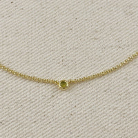 18k Gold Filled Dainty Bezel CZ Birthstone Necklace