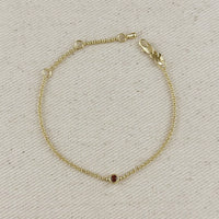 18k Gold Filled Dainty Bezel CZ Birthstone Bracelet