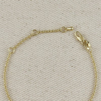 18k Gold Filled Dainty Bezel CZ Birthstone Bracelet