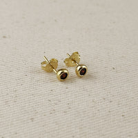 18K Gold Filled Dainty Bezel CZ Birthstone Stud Earrings
