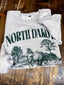 North Dakota Buffalo Crewneck: Green Distressed
