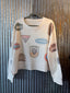North Dakota Large Multi Logo Ribbed Crop Crewneck
