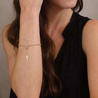 18k Gold Filled Beaded Rosary Bracelet