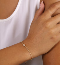 18k Gold Filled Dainty Bezel CZ Birthstone Bracelet