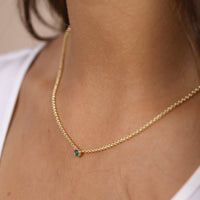 18k Gold Filled Dainty Bezel CZ Birthstone Necklace