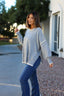 Grey Contrast Detail Pullover Sweater