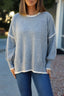 Grey Contrast Detail Pullover Sweater