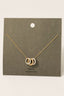 Pave Two Tone Ring Charms Chain Necklace