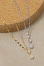 Double Cz Drop Pendant Necklace: Gold