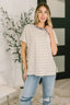 I Think I'm in Love Round Neck Loose Tee in Khaki Leopard