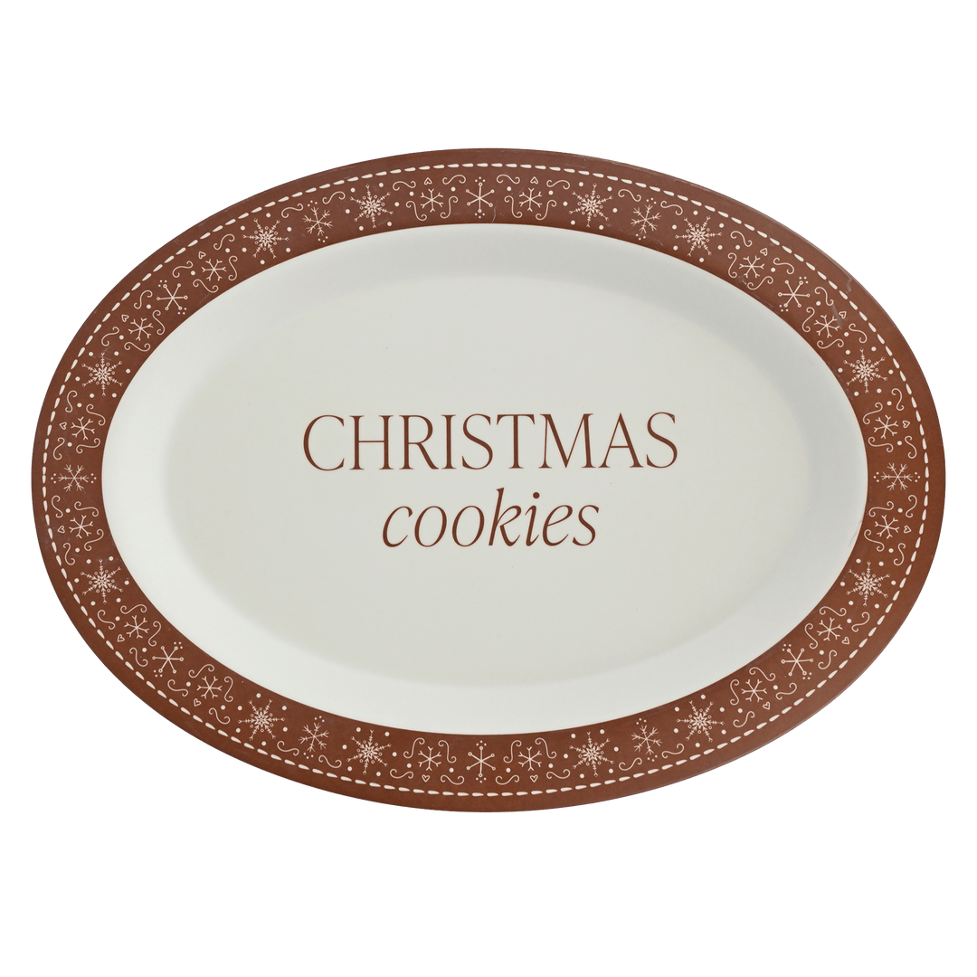 Gingerbread Oval Christmas Cookie Tray